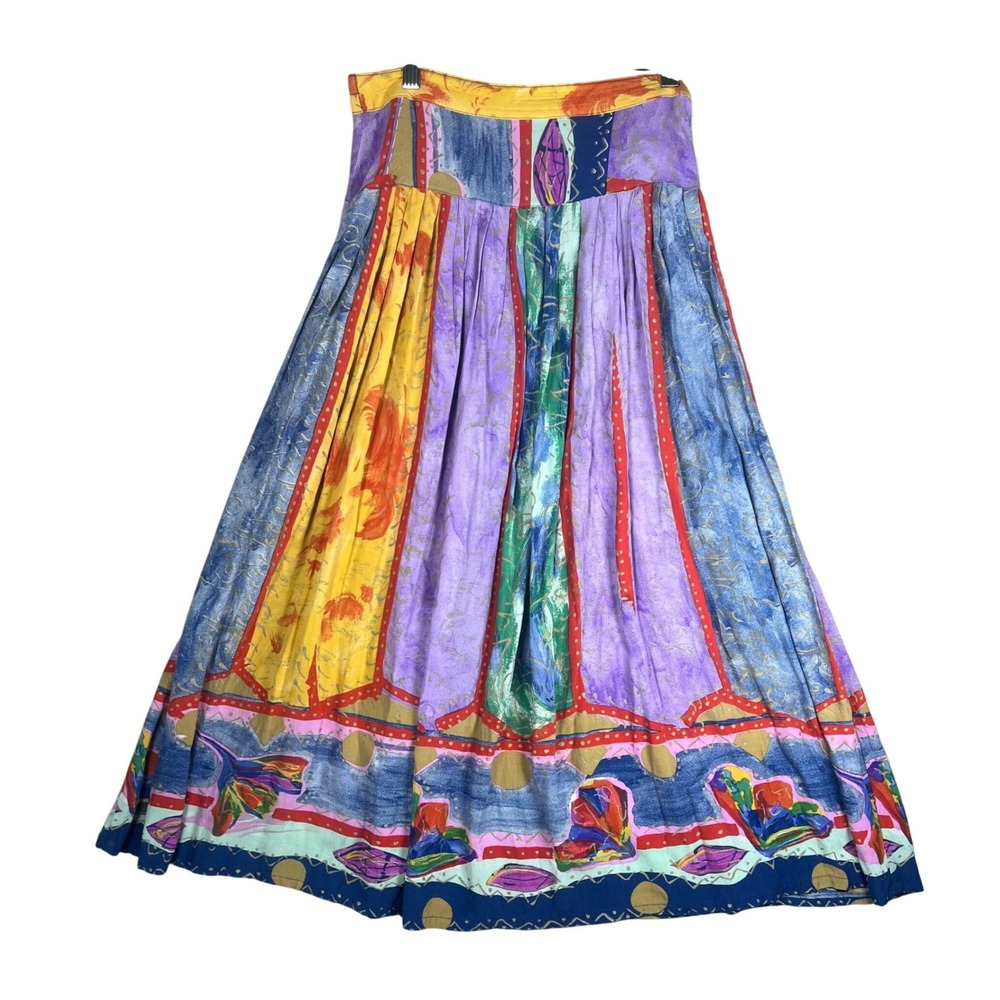 Platinum Dorothy Schoelen Vintage Maxi Skirt Patchwork Abstract Art Print 4 Boho